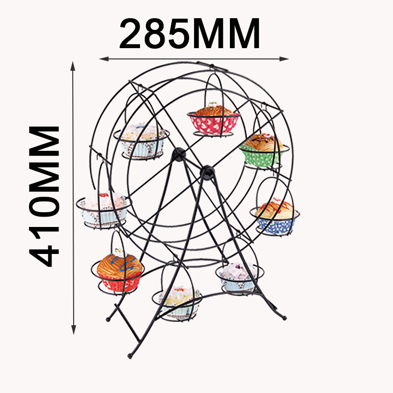 Party Wedding Afternoon Tea Decorative Shaped Wheel Metal Rotating Cupcake Stand