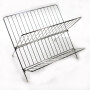 amazon hot sale kitchen single tier folding hanging stainless steel dish rack for dishes storage holders racks