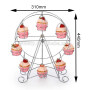 New products Customized Revolving white metal fountain cake stand