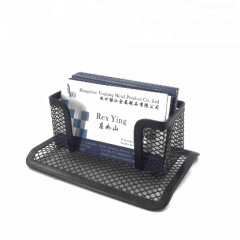 desktop name card display metal mesh business card stand