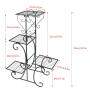 Home & Garden decoration 4 tiers square black powder coated Wedding wire metal flower stand