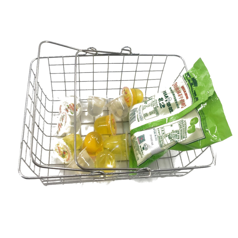 portable square vegetable fruit holder Supermarket  metal hand carry Shopping Basket