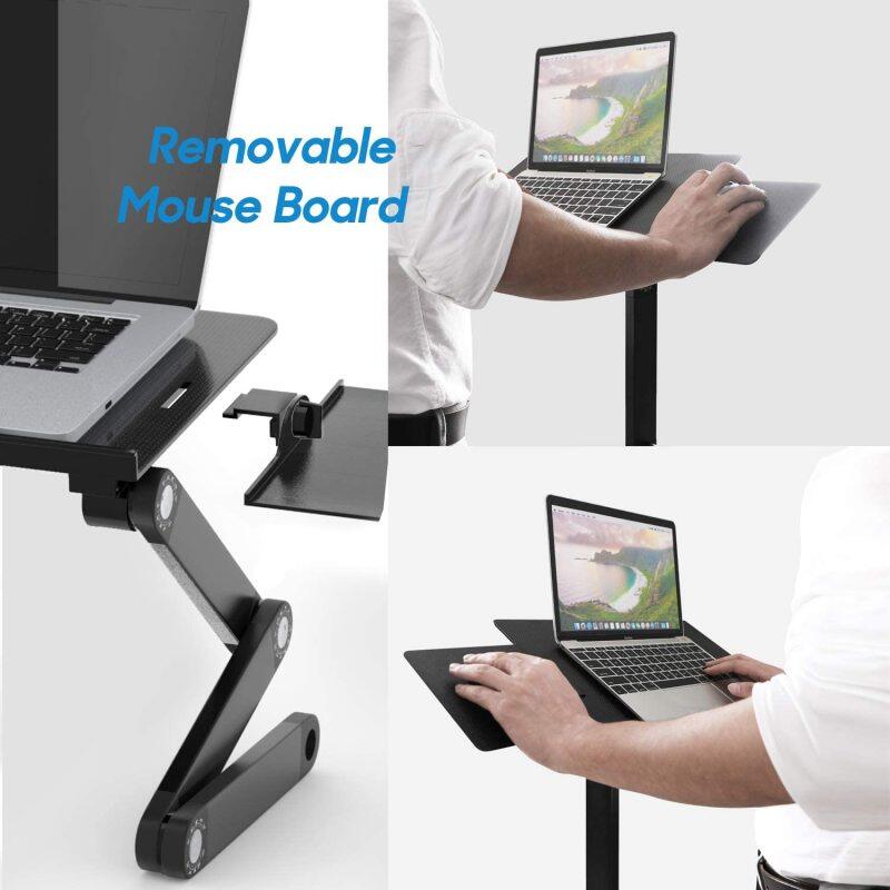 Home and office Ergonomic Portable Laptop stand, Aluminum Laptop Table Desk with USB Cooling Fan and Mouse
