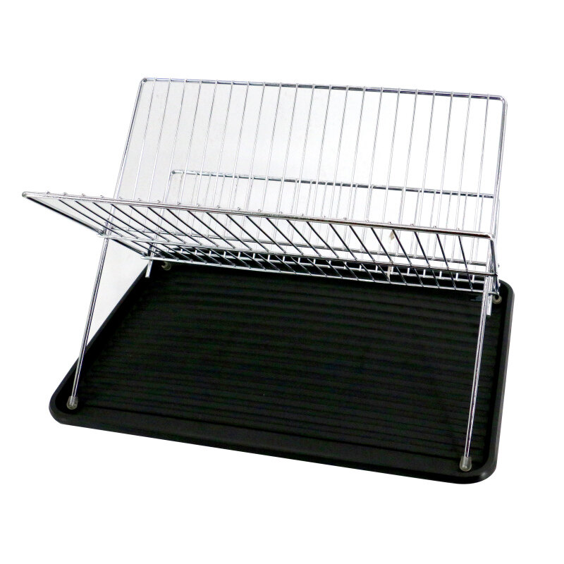 Newest Amazon 2-Tiers Chrome Plated Kitchen Holder With Removable Utensil Hanging Fruit Food Knife Dish Drying Rack