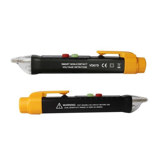 Non-Contact Voltage Tester 12-1000V AC Voltage Detector Pen Circuit Tester Tool with Led Flashlight Beeper Pocket Clip