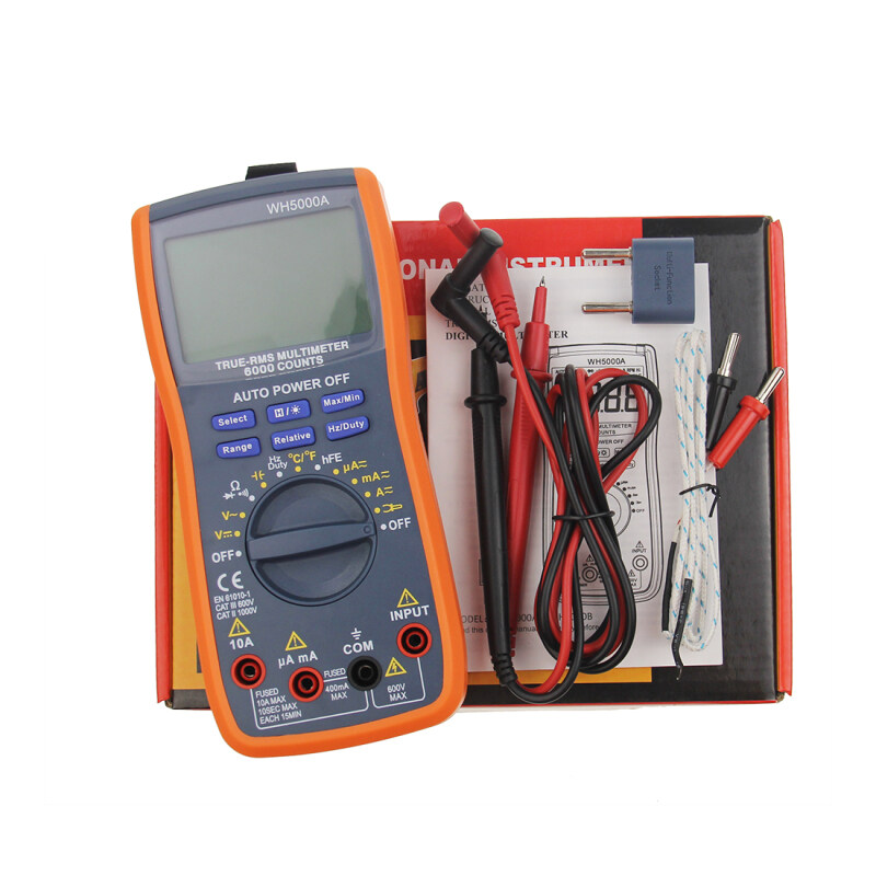 WH5000A Large LCD with a bule backlight automatic range function Digital Multimeter