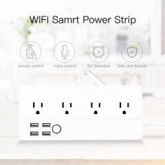 Wifi Smart 4 outlets 4 usb ports USA extension cord power strip Support Alexa and Google Home