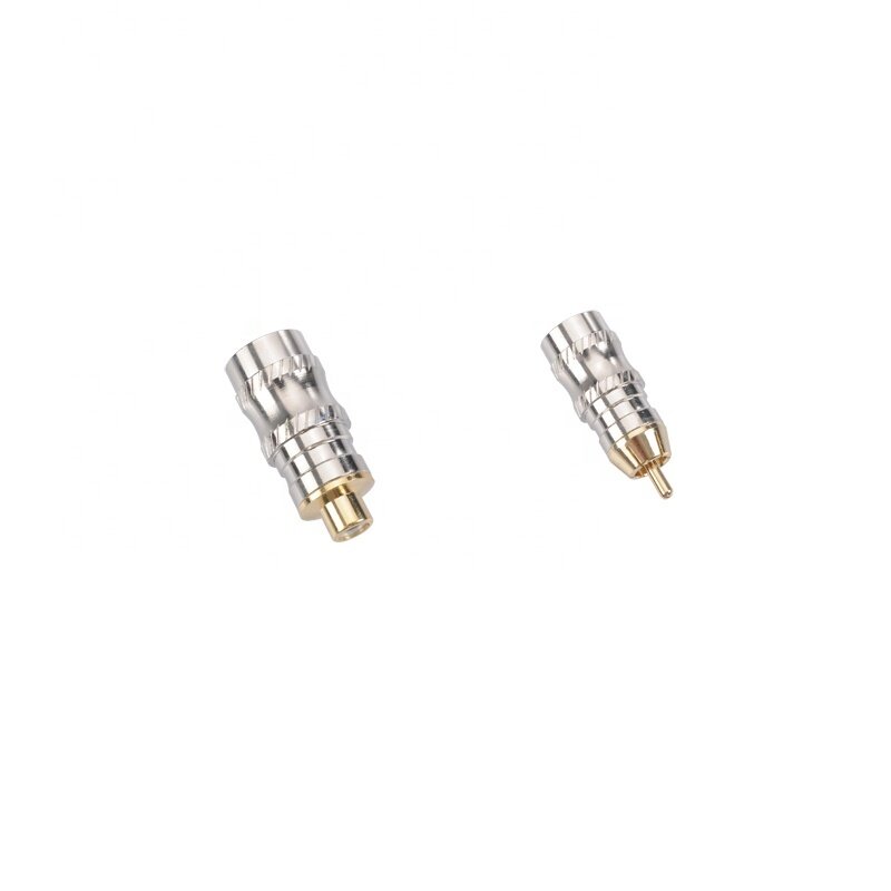 100 Pcs Gold Plated RCA Plug Audio Male Connector w Metal Spring
