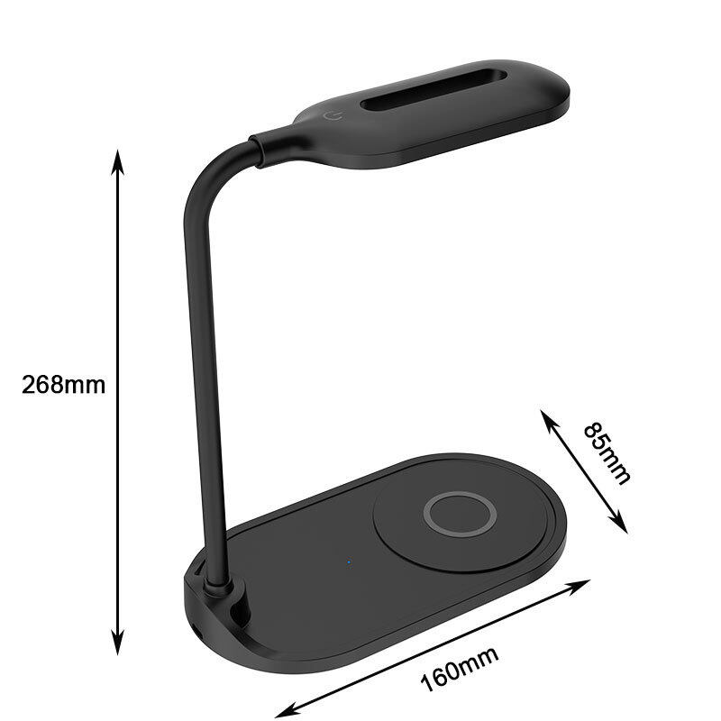 Lightingpass Multi-Function Reading Light Wireless Charger USB Charging Port Touch Control Dimmable Eye-Caring LED Table Desktop Lamp