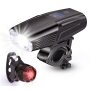IPX6 Waterproof 4000mAh Battery USB Charging Smart Sensor Bicycle Headlight Tail Combo Set Lamp 1000Lms 2*T6 LED Bike Light