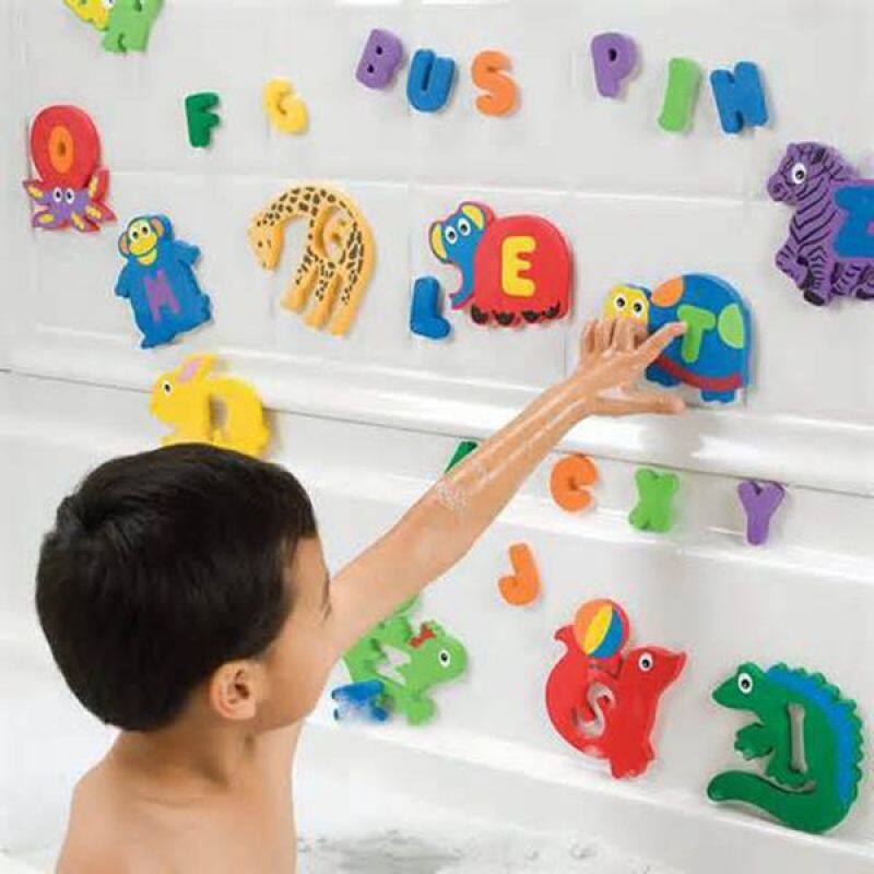 Colorful printed tub town baby foam bath toys (letter and number) kids bath toys for toddlers learn letters numbers