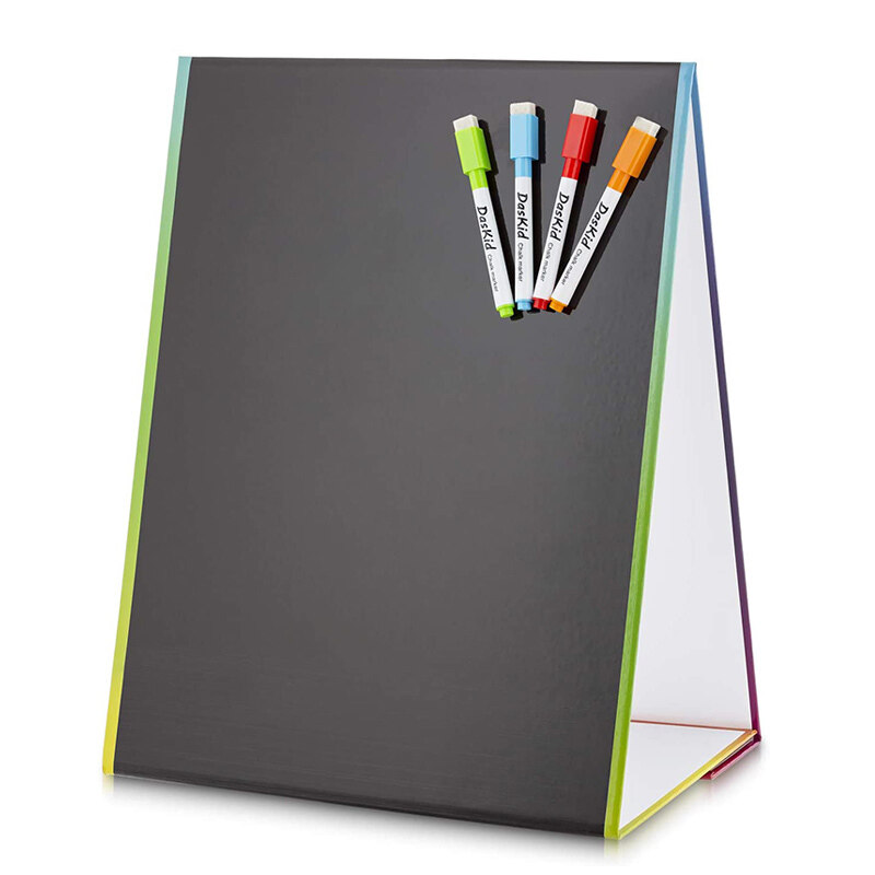 Custom black mini desktop dry erase board whiteboard marker with magnet white board with stand
