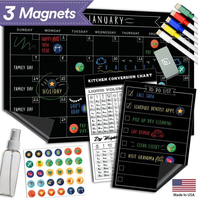 customized magnetic sticker blackboard sheet organizer and planner for refrigerator and wall