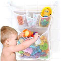 Bolsas de malla más vendidas de Amazon, red de malla para bañera de secado rápido, soporte de almacenamiento masivo para juguetes de bebé, organizador de juguetes de baño con ganchos adhesivos
