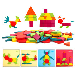 2020 Tangram puzzles wooden kids puzzles educational toys tangram shape in china
