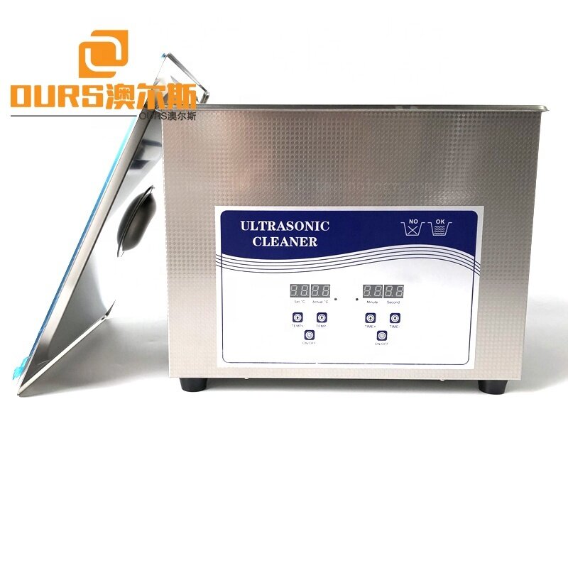 Desktop Industrial Ultrasonic Auto/Metal Parts Cleaner Ultrasonic Transducer Signal Vibration Cleaning Machine 40KHZ 15Liter