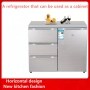 210L  Glass Door Household Horizontal Compact Refrigerators Kitchen Console Drawer Split Door Refrigerator Fridge Equipment