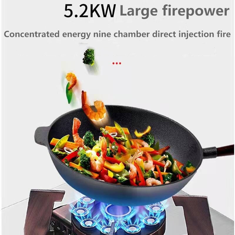 Household 2 Burners Magic Disc Gas Stove With Overturned Stove Head And Mandarin Duck Fierce Fire Stove