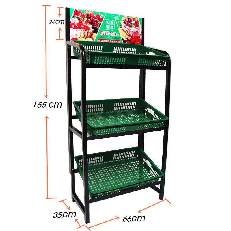 All Steel Structure Multi-Function Supermarket Fruit Vegetable Display Stand Promotion Stand for Shopping