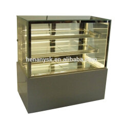 La fabricación de la exhibición de la torta de la exhibición del vidrio del congelador del refrigerador de la exhibición de la torta de 2 capas