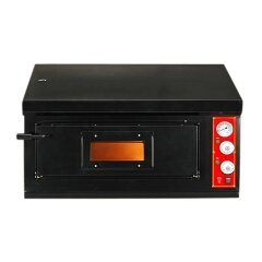 400c Comercial eléctrico / GAS Negro 1 2 capas Horno para hornear pizza Equipo profesional de panadería a la venta