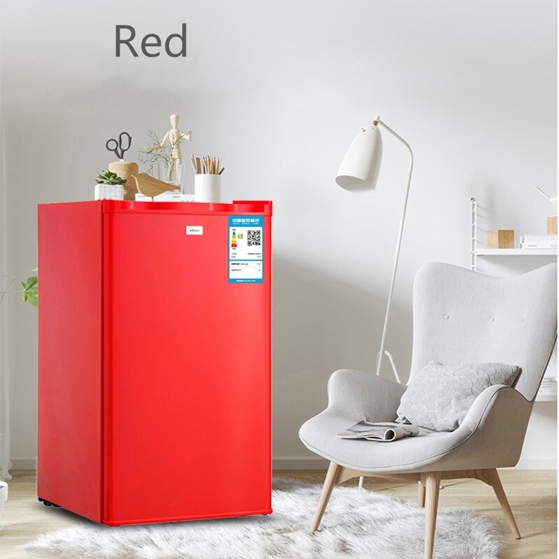 92L Single Door Retro Refrigerator Small Size Fridge Household Student Dormitory Color Circular Door Refrigerator Wine Cabinet