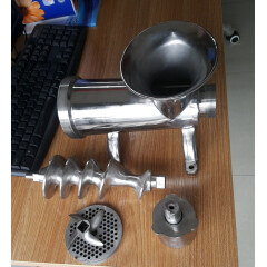 304 32# Stainless Steel Manual Pully Meat Grinder Mincer Sausage Filler For Dogs or Animals People Kitchen Use