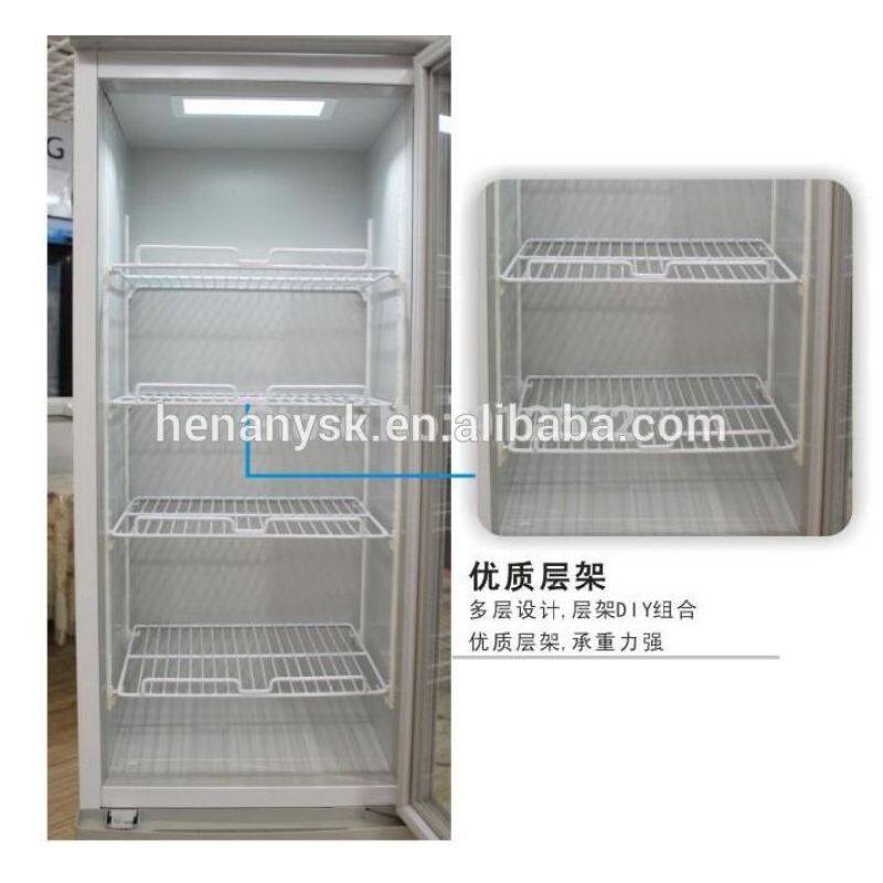 2017 New Food Grade Upright Glass Door Display Freezer of ISO9001 Standard