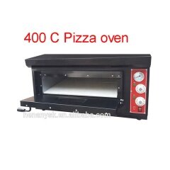 400c Comercial eléctrico / GAS Negro 1 2 capas Horno para hornear pizza Equipo profesional de panadería a la venta