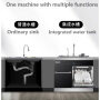 Household Integrated Kitchen Sink Dishwasher Stainless Steel Ultrasonic Disinfection Dishwasher Dish Rack Faucets Tap