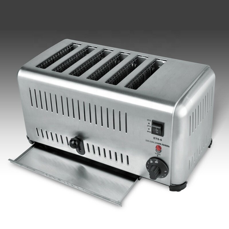 Electric 6 Piece Bread Baking Machine Cake Conveyor Toaster 2500w