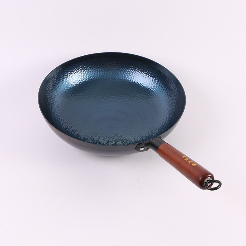 High-grade Frying Pans Handmade Round-bottomed Pot Without Coating Health Wok Gas Stove Zhangqiu Non-stick Iron Pan