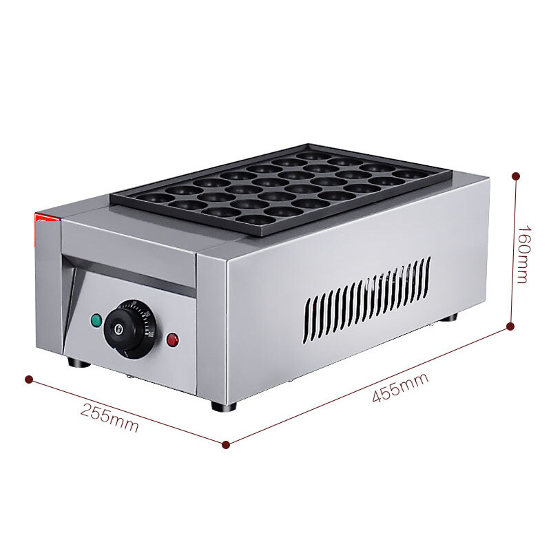 Eh-766 Electric Octopus Fish Balls Maker Commercial Temp Control Japanese Takoyaki Plate Electric Fish Grill Machine