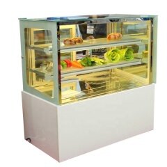 La fabricación de la exhibición de la torta de la exhibición del vidrio del congelador del refrigerador de la exhibición de la torta de 2 capas
