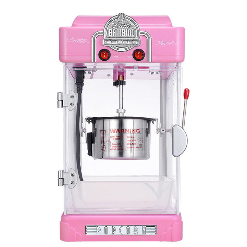 New Automatic Popcorn Machine Commercial Household Small Electric Popcorn Maker Machine Ball Type Non Stick Pot