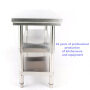 Three Layer Stainless Steel Kitchen Worktable Commercial Loading Table Dismounted Console Storage Adjustable Height Workbench