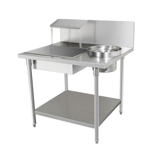 Stainless Steel Simple Work Bench Easy Bread Table Western Fast Food KFC Fryer Equipment Wrapping Power Table