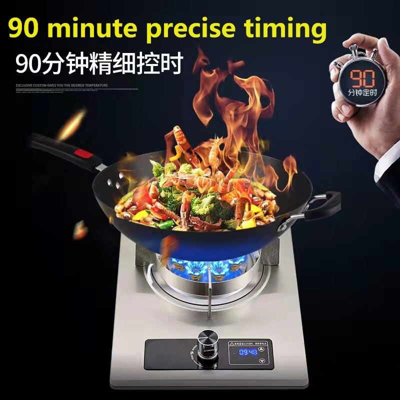 Spot Wholesale Gas Stove Explosion Single Nine Gun Intelligent Timing Stove Fire Stove Household Liquefied Natural Gas Range