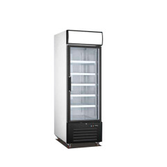 Congelador con puerta de vidrio simple Refrigeración Comercial Refrigerador de exhibidor negro con 1 puerta de vidrio - 23 Cu. Pie.