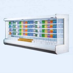 Low-e glass Supermarket Refrigerator Vegetable Refrigerating Showcase Upright Display Freezer for Supermarket