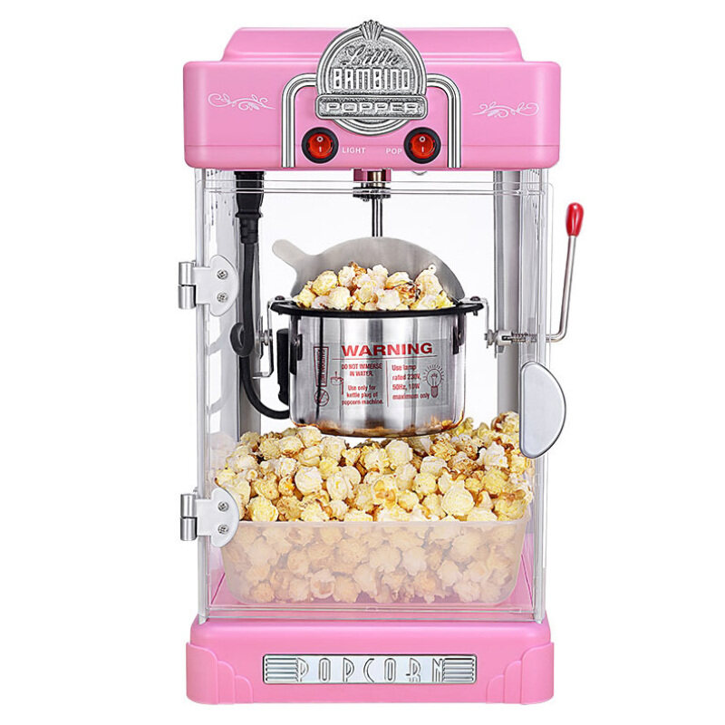 New Automatic Popcorn Machine Commercial Household Small Electric Popcorn Maker Machine Ball Type Non Stick Pot
