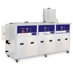 Limpiador ultrasónico industrial de 3 tanques para aplicaciones industriales y médicas automáticas