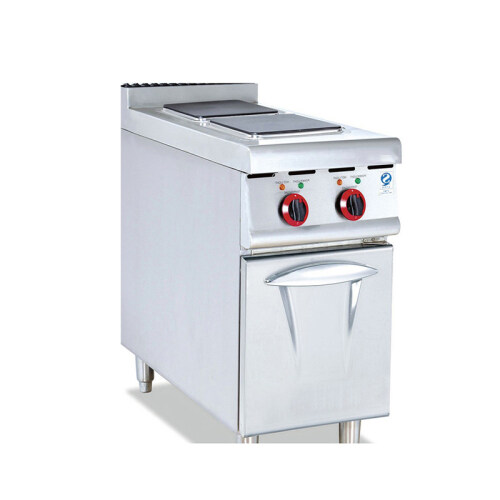 IS-EH-877 vertical electric 2-heads cooking stove with cabinet high power square electric cooking furnace