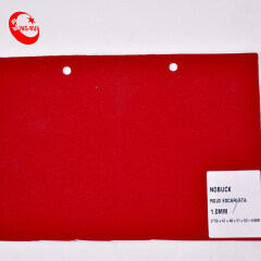 1.0mm Red Plain Nobuck PU leather fabric Synthetic leather in Stock