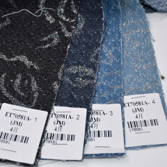 Colored Bulk Thick Tie Dye Stock Plaid Embossing Custom Printed Jacquard Denim Fabric For Shirt  Garment