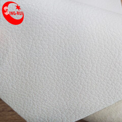 Coated Back White Embossed PU Synthetic leather