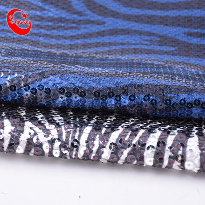 Hot Selling Textile Wave Sparkling Competitive Price Reversible Sequin Fabric Online  For Shoe Bags Dress Garment Wedding