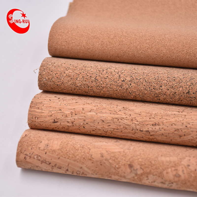 Low Moq Stock Portugal Real Wood Design Printing Cork Fabric Eco-Friendly Textile Pu  Leather Textile For Bag Wallet