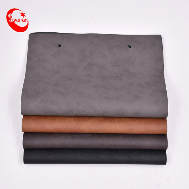 high peeling strength Hydrolysis-resistance Embossed Faux rexine PU synthetic leather surface fabric for making men shoes