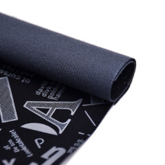 Custom Screen Printed Digital Alphabet Pattern Black Nubuck Pu Faux Leather Sheets Fabric For Shoes